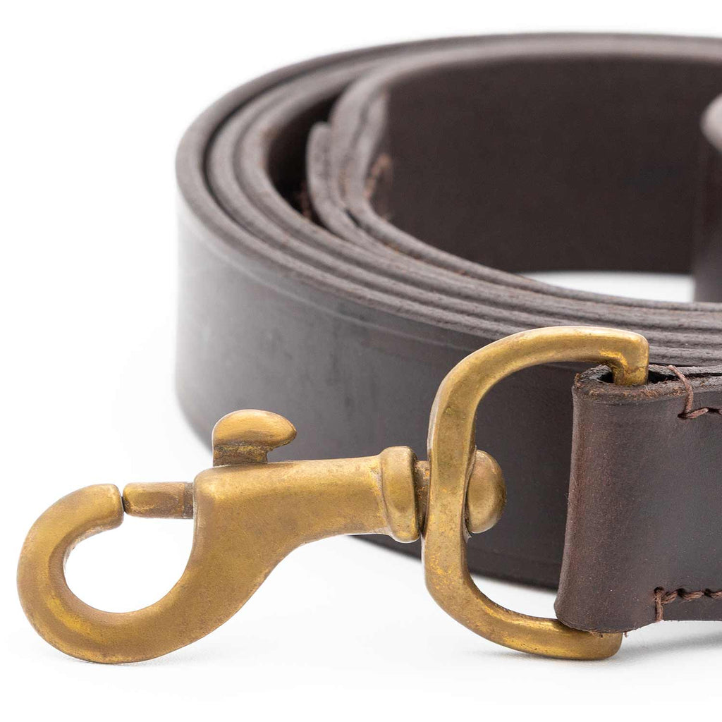 Jeffers Flat Leather Dog Leash with Hand Strap Handle, 6 Feet Long