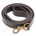 Jeffers Flat Leather Dog Leash with Hand Strap Handle, 6 Feet Long