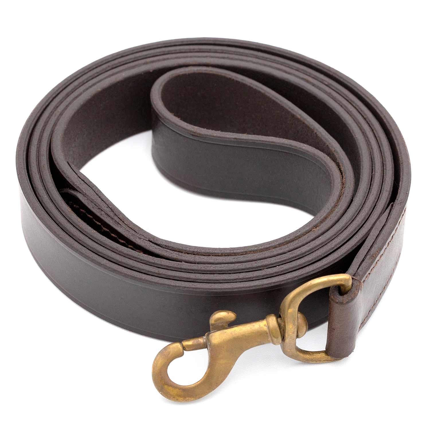 Jeffers Flat Leather Dog Leash with Hand Strap Handle, 6 Feet Long