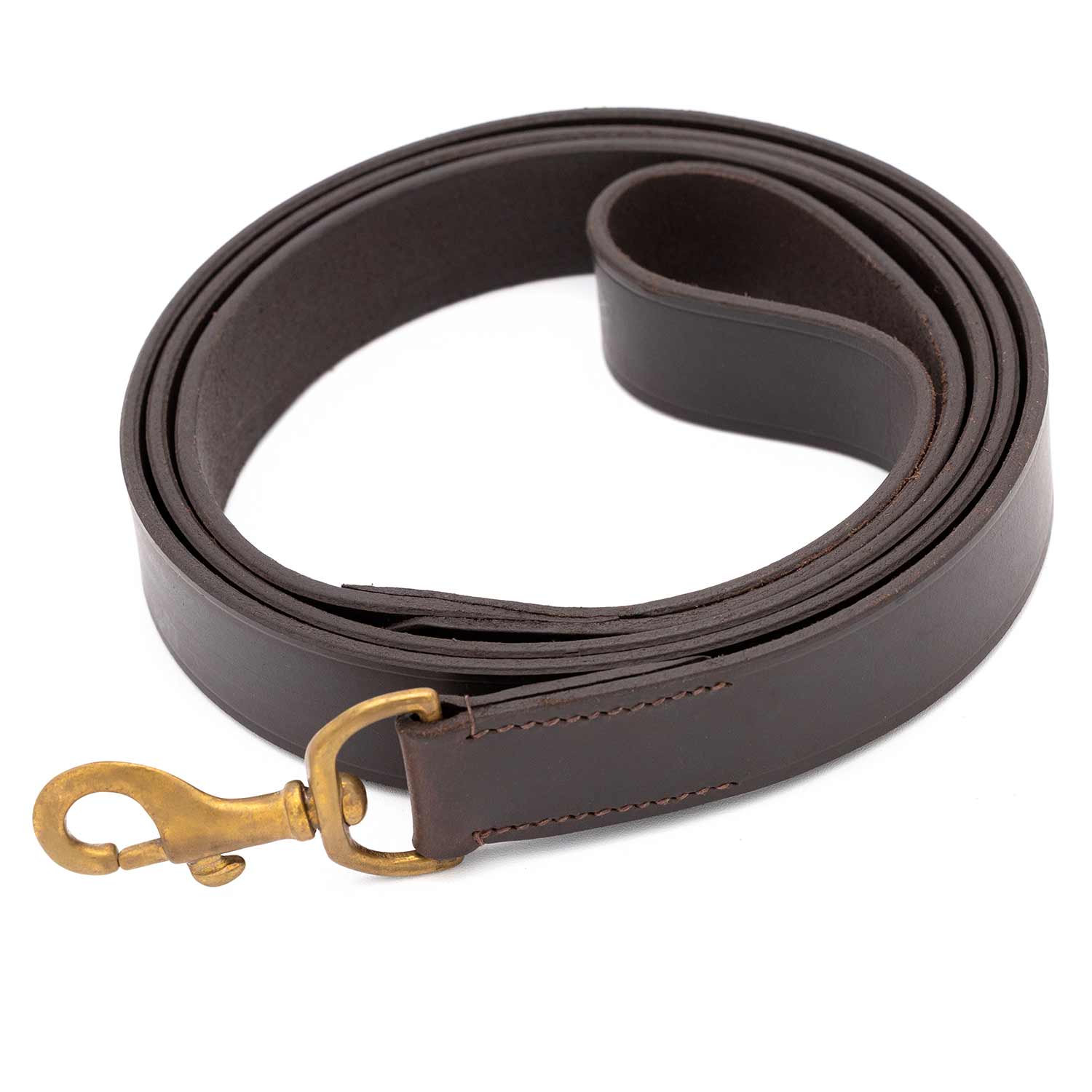 Jeffers Flat Leather Dog Leash with Hand Strap Handle, 6 Feet Long