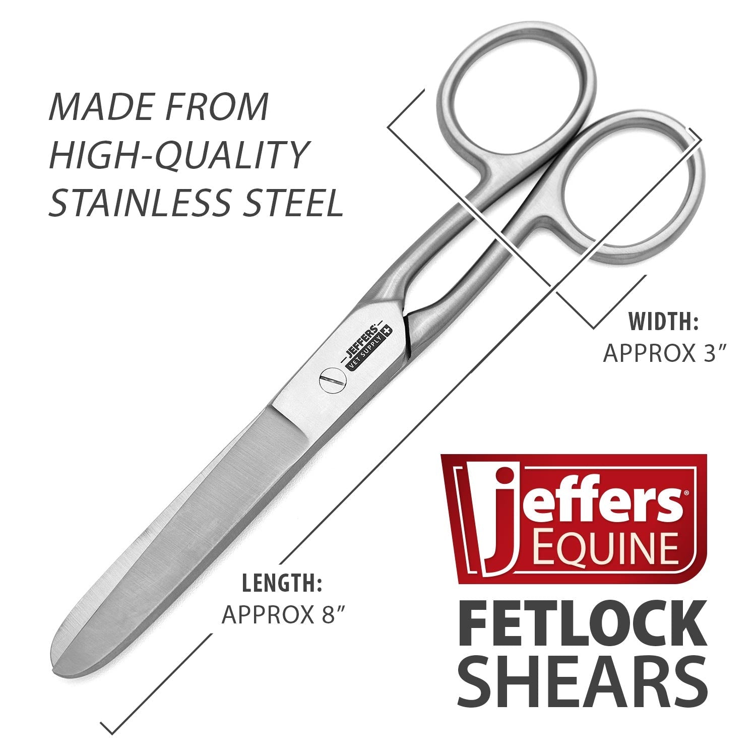 Jeffers Horse Grooming Fetlock Shears, Stainless Steel