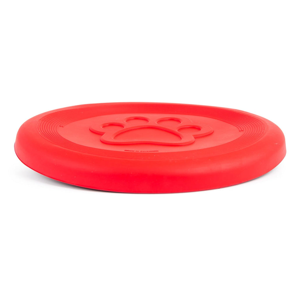 Jeffers Red Paw Frisbee Natural Rubber Dog Toy for Fetching & Chewing